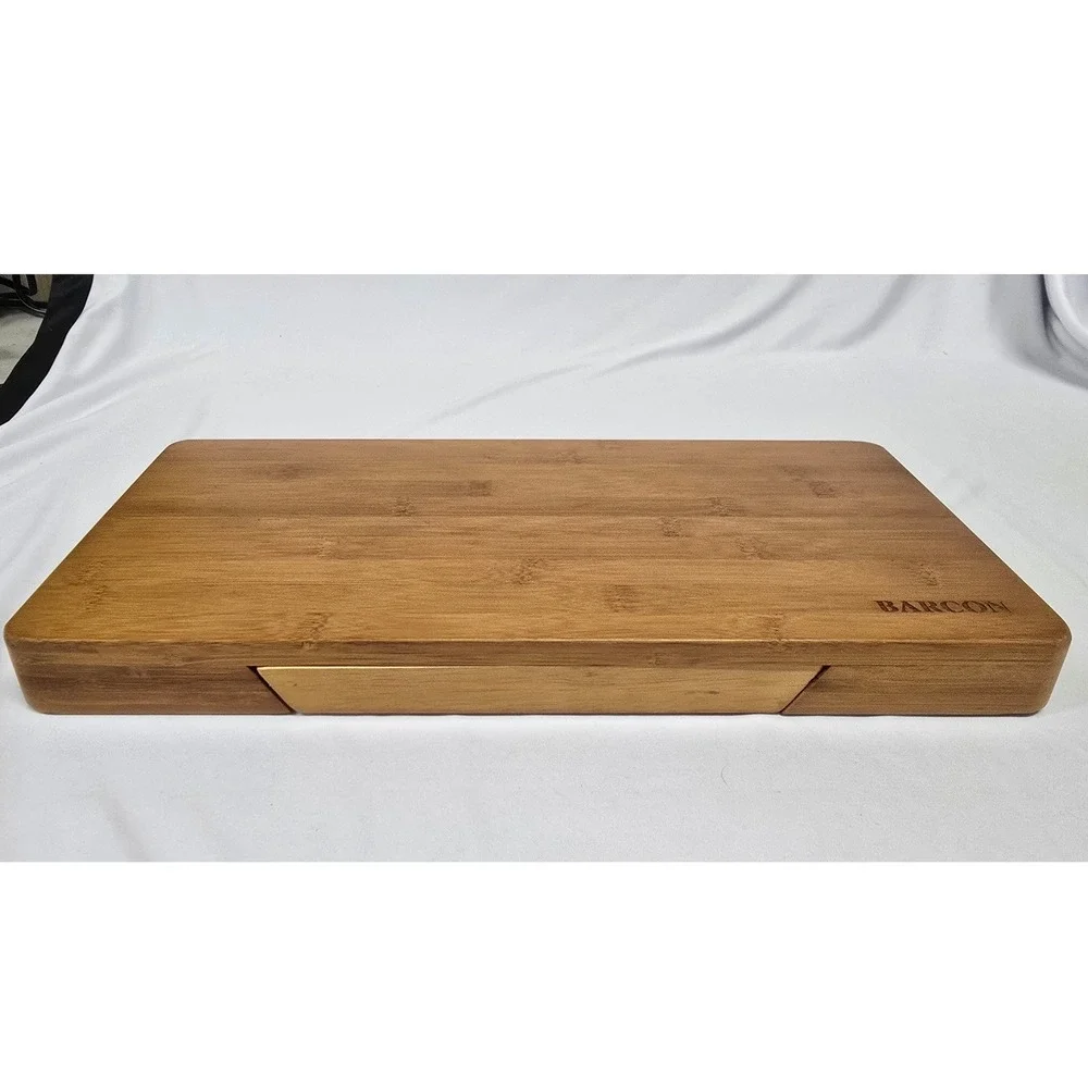 Barcon Bamboo Cheese Board Charcuterie Set with Slide Out‎ Drawer and 3 Tools